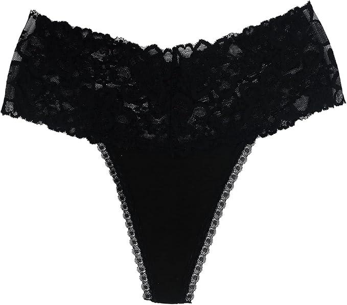 Delcroix High Waist Postpartum Underwear & C-Section Recovery Maternity Panties Women Retro Lace Cotton Thong, Medium 3 Pack