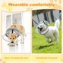 Dog Cone Collar with Enhanced Anti-Licking, Inflatable Dog Cone After Surgery, Adjustable Size with Soft Padding for Small Medium Large Dogs - M+ (Gray)