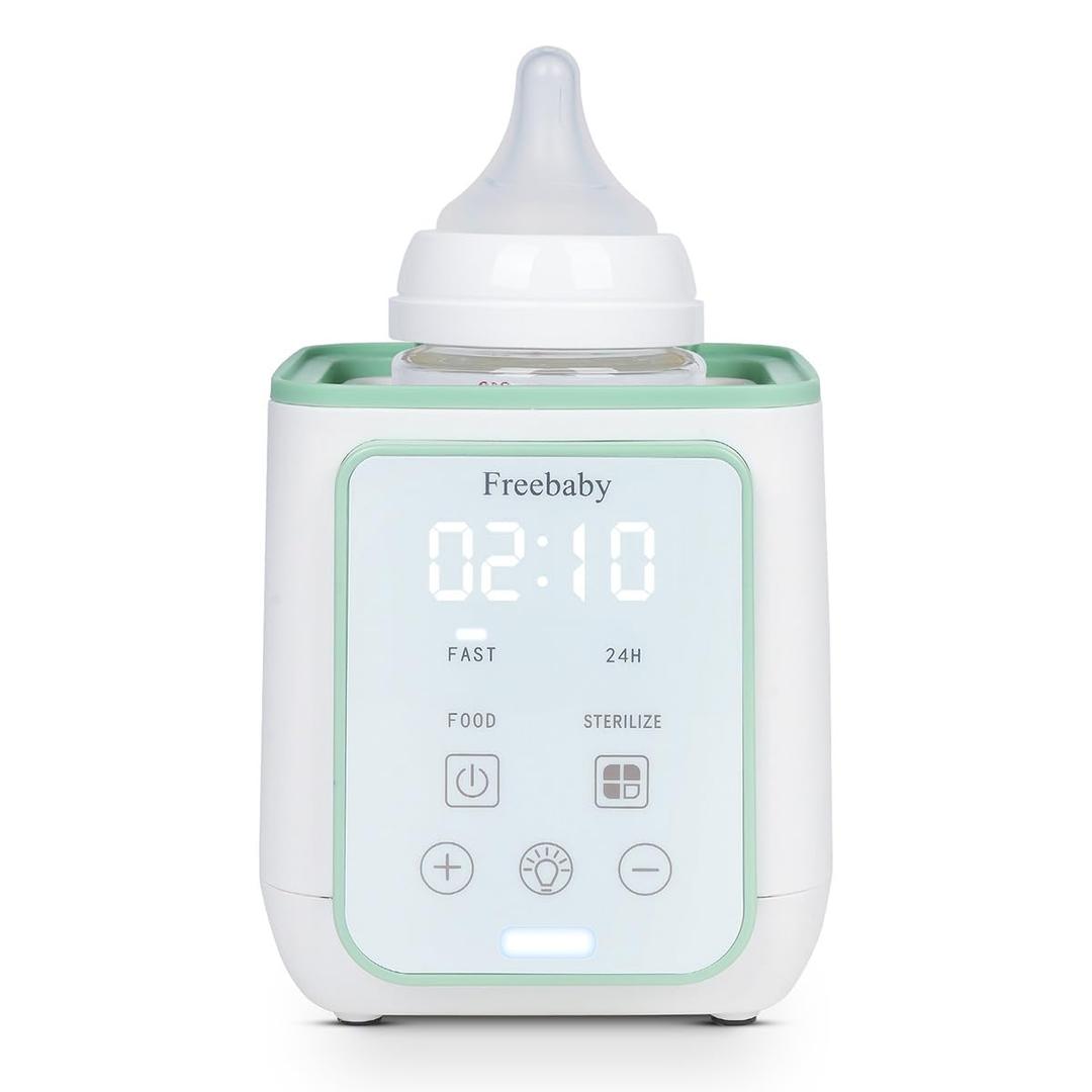 Freebaby Bottle Warmer, 10-in-1 Fast Baby Bottle Warmer for Breast Milk & Formula,Milk Warmer with Multi-Temperature Setting,Auto Shut-Off,Defrost & Food Heating,Fit for All Bottles(Green)