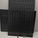 TORACK 3 PCS Metal Pegboard Panels for Garage Wall Utility Tools Storage Pegboard for Workbench, Modular Peg Board Tool Organizer Board Kit(Pack of 3, Black)