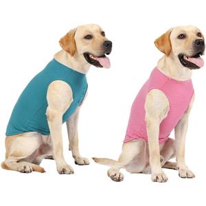 WEONE Dog Summer T-Shirts Striped Cotton Vest,Pet Breathable Soft Basic Clothes for Small Medium Larg Boy Girl Dogs,XXL
