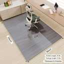[Tempered Glass] 36" x 55" Glass Office Chair Mat for Carpet | 1/5" Thick Grey Heavy Duty Hard Floor Mat with Round Corner and Polished Edge, Resist Scratching Cracking Curling