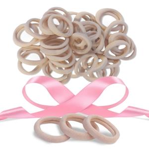 Hair Ties 100 Pack No Damage, Seamless Hair Bands Elastics Hair Accessories for Curly and Thick Heavy Women Girls (Blonde)