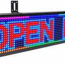 Programmable Scrolling LED Signs WIFI Control for Businesse, P10 Outdoor Sign Custom Message Board Digita Display Advertising Screen, RGB Full Color High Brightness Led Signage 39"X8"