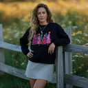 Christmas Sweatshirts For Women Cute Christmas Tree Graphic Long Sleeve Shirt Casual Crewneck Holiday Pullover Top (M)