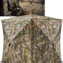 VEVOR Hunting Blind, 270° See Through Ground Blind, 2-3 Person Pop Up Deer Blind for Hunting with Carrying Bag, Portable Resilient Hunting Tent, One-Way See-Through Mesh for Turkey and Deer Hunting