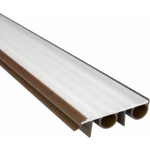 48 Inch Door Bottom Sweep for 2-1/4 Inch Wood Doors, Staple-On Exterior Door Bottom Weather Seal with Double Bubble and Drip Edge, Brown Front Door Sweep Avodah Hardware Made in USA