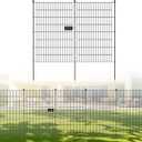 No Dig Fence Tall Garden Fence, 5 Panels Dog Fence Animal Barrier, Arched Flower Bed Edging Ornamental Wire Border for Yard Patio (5 Panels - 30 in(H) X 10 ft(L) - with Gate)