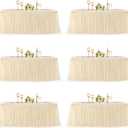 6 Pack 6ft Champagne Tulle Tablecloths for Rectangle Tables, 72 x 30 Inch Rectangular Table Cloth, Wrinkle Free Table Cover with Tutu Skirt for Wedding Birthday Party Banquet Buffet Decorations (6 Pack 6ft, Champagne)