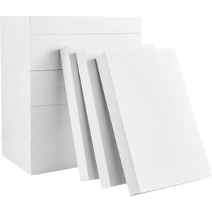 SUNCOLOR Large Gift Boxes With Lids, White Cardboard, 15 x 9.5 x 2 Inches, 12 Pack, for Clothes, Shirts, Presents, Clean & Elegant White Finish