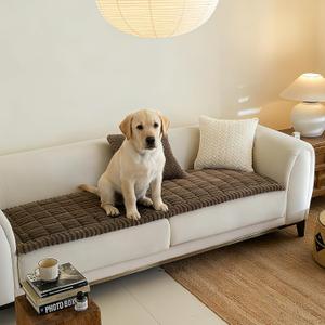 Linear Grid Couch Cover for Dogs Non-Slip - Thick Wear-Resistant Pet Sofa Protector for 3 Cushion Couch Large Silicone Particles Washable Furniture Mat for Dogs Cats Sectional, Size: 27.6" x 82.7"