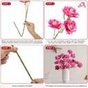 INXUGAO Artificial Flowers Fake Roses for Outdoor, 6Pcs 28" Long Stem Silk Roses for Wedding Indoor Outside Party Decor, Realistic Faux Bouquet for Tall Vase Planter (Fuchsia)