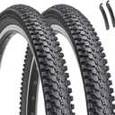 Hycline 2-Pack Mountain Bike Tires: 20/24/26/27.5-inch Folding Replacement Puncture-Resistant Butyl Rubber High-Density Bicycle Tires with Tire Levers for MTB Street Trail Adventures (2 Pack-26x1.95)