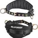Tongue Buckle Body Belt With Hot-Pressing Waist Pad and 2 Side D-Rings Personal Protective Equipment Safety Harness | Waist Fitting Size 30'' to 45'' for Work Positioning, Restraint