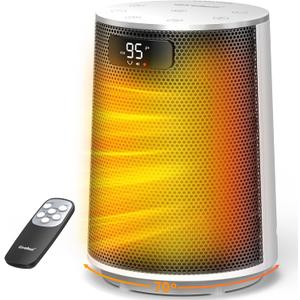 GiveBest Space Heater, Electric Portable Heaters for Indoor Use with Thermostat and Remote, 70Oscillation, Digital Display, 12H Timer, 1500W PTC Ceramic Fast Safety Heat for Office Bedroom, White
