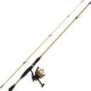 Fiberglass Fishing Pole - Strike Series 78-Inch Collapsible Rod and Spinning Reel Combo, EVA Handle, Pre-Spooled Reel, Fishing Gear for Catching Walleye, Bass, Trout, and More by Wakeman, 6.5 feet