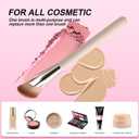 2 x Angled Foundation Brush and Concealer Brush Set, 2 Pack Concealer Brushes Under Eye Kabuki Face Blending Makeup Brush for Nose Contour Brush, Cover Dark Circles, Blending, Liquid, Cream Pink