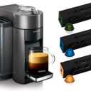 Nespresso ENV135GY Coffee and Espresso Machine by De'Longhi, Graphite Metal Nespresso Vertuoline Coffee, Assortment, 30 Capsules