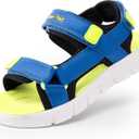 DREAM PAIRS Boys Girls Sandals Kids Athletic Summer Water Open Toe Shoes(Blue/Neon Green), Size: 4 Big Kid