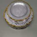 100 PCS Clear Stone Texture Plastic Plates with Gold Rim, Heavy-duty Clear Disposable Plates, Include 10" Dinner Plate and 7" Salad Plate for Party and Wedding
