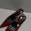 Vertundy Women's Stiletto Slingback Heels Closed Pointed Toe Party Dress Pumps (9, Red)