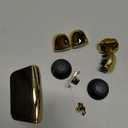 Chrome ABXY Dpad Triggers Buttons Replacement Button Mod Kit +Accent Rings with Tool for Sony PS5 Controller (Chrome Gold)