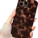 Anuck for iPhone 16 Pro Case Tortoise Shell Phone Case, Cute Chic Amber Leopard Cheetah Print Aesthetic Design Full Camera Protection, Soft TPU Slim Shockproof Cover 6.3" for Women Girls Men-Brown