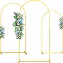 Metal Arch Backdrop Stand, 6FT & 5FT & 4FT Wedding Arch Backdrop Stand, 3 Pack Gold Metal Arch Stand, Wedding Arch Frame for Wedding Birthday Party Baby Shower Graduation Ceremony Decor