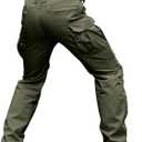 Hiwise Men's Stretch Tactical Pants Water Resistant Ripstop Cargo Pants Outdoor Lightweight EDC Work Hiking Pants (Green, L)