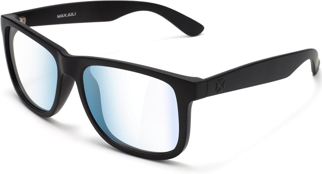 MAXJULI XXL Blue Light Blocking Glasses for Big Heads Men,Computer Reading/Gaming/TV/Phones Glasses for Women Men (Clear) 8806XXL