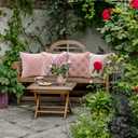 3 x OTOSTAR Set of 4 Waterproof Throw Pillow Covers 20x20 Inch Farmhouse Geometric Square Pillow Cases for Couch Patio Furniture Balcony Garden Outdoor DecorationGeometry40-Pink