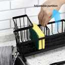2 x Kitchen Sponge Holder with Brush Holder Sink Caddy Organizer for Sink Kitchen Countertop Organizers and Storage Essentials Black (One Size)