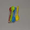 Patelai 4 Pieces Small Multicolored Silicone Spoons Silicone Serving Stirring Spoon for Kitchen Nonstick Cooking Baking Stirring Mixing Tools(Dark Red, Green, Yellow, Blue)