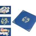 Black long Di fang Mahjong Mat 31.52 inches x 31.52 inches (80CMx80CM) - American Mahjong Anti Slip Noise Reduction Desktop Game Mat Poker Game mat.