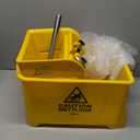 Mind Reader Mop Bucket with Wringer, 22 Qt (5.5 Gallon), Floor Cleaning, Handle, Wheels, 16.25"L x 10.75"W x 24.5"H, Yellow
