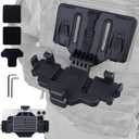 Tactical Gear Plate Carrier Vest Accessories, MOLLE Phone Chest Mount Holder for 6.0"-7.7" Screens, Quick-Release and Adjustable Tactical Phone Holder for Police Vest (BK)