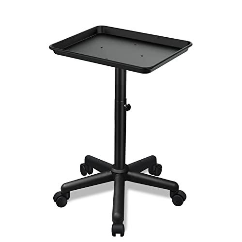 Salon Tray Cart, Salon Rolling Tray, Tattoo Tray on Wheels with Adjustable Height, Salon Color Tray for Salon&Spa Use 