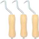 Rebar Twister with Wooden Handle Concrete Iron Wire Tie Twister Tool Hand Steel Tie Tool for Fence Twisting, 3 Pack