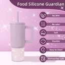 2 x Silicone Boot Compatible with Sinple Midern 24/30/40 oz Tumbler with Handle/Trek Pivot, Protective Anti-Scratch Bottle Bottom Sleeve Cover Compatible with Sinple Midern Tumbler (Bling Lavender Mist)