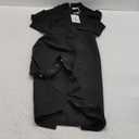 GRACE KARIN Women's Work Dress 3/4 Sleeve V Neck Bodycon Sheath Dress Zipper Up Office Business Dresses with Belt (Medium, Black)