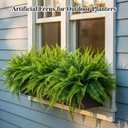 MAQIHAN 10 Pcs Fake Fern - Artificial Ferns for Outdoors - Faux Ferns for Outdoor Planter Large Outdoor Patio Decor Boston Fern Artificial Plants Faux Greenery Porch Decor