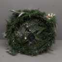 Glitzhome Christmas Wreath for Front Door, 36" D Large Christmas Wreath with 50 Warm White Lights and Timer, Pre-Lit Artificial Wreaths for Wall Window Porch Indoor Outdoor Winter Decor