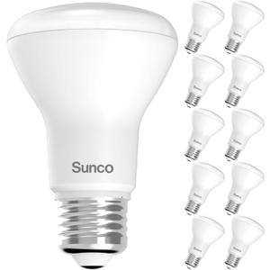 Sunco 10 Pack BR20 LED Bulb Dimmable, Small Recessed Lighting Bulbs, R20 Mini Flood Light Indoor, 550 LM, 7W (50W Equivalent), 5000K Daylight, E26 Base, Can Light for Home, Kitchen, Bedroom UL.