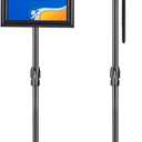 Sign Holder Stand - 8.5 11 inch Standing Display Sign Stand, Adjustable Poster Sign Holder Heavy Duty Pedestal Floor Sign Stand, Snap Open Frame for Vertical & Horizontal View, Black (Black, 8.5x11 1-Pack)
