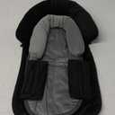 COOLBEBE New Babybody Support & Strap Covers Set for Newborn Infant Toddler- Extra Soft Stroller Cushion Pads Car Seat Insert, Perfect for Carseats, Strollers, Swings, Black (Black Set-1)