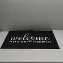 AAZZKANG Welcome Mat Outdoor Please Remove Your Shoes Doormat Non Slip Indoor Front Door Mats Quickly Trap Dirt Easy to Clean for Entrance High Traffic Areas Black (28"x18", Shoes&black)
