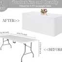 Fivenl 2 Pack Fitted Tablecloths 72 x 30 Inch, White Rectangle Table Clothes for 6 Foot Tables, Washable Polyester Fabric Table Cover for Parties, Wedding, Banquet, Trade Show