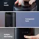 ROSEKM Humidifiers for Bedroom, 2.0L Cool Mist Humidifier for Home Plant and Baby Nursery, Quiet Ultrasonic Humidifier with 360 Nozzle, Auto Shut-Off, Filterless, Black
