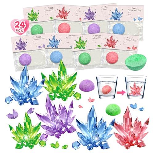 24Pcs Science Kit Crystal Growing Party Favor Supply Gifts for Kids Classroom Goodiebags Christmas Valentine's Day Gifts (24Pcs, One Size)