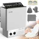 Sauna Heater 9KW 220V Electric Sauna Heaters Dry Steam Bath Sauna Stove 3h Timer with Thermo-Hygrometer Sauna Hat Set for 310-460 Cu.ft Home Hotel Spa Sauna Room